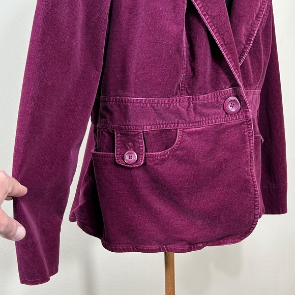 Sonoma Corduroy Fitted Violet Purple Burgundy Blazer Jacket Size 1X - Picture 10 of 14